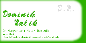 dominik malik business card